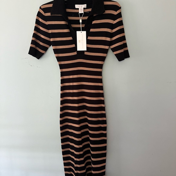 Caroline Constas knit stretch striped midi dress - Picture 3 of 6